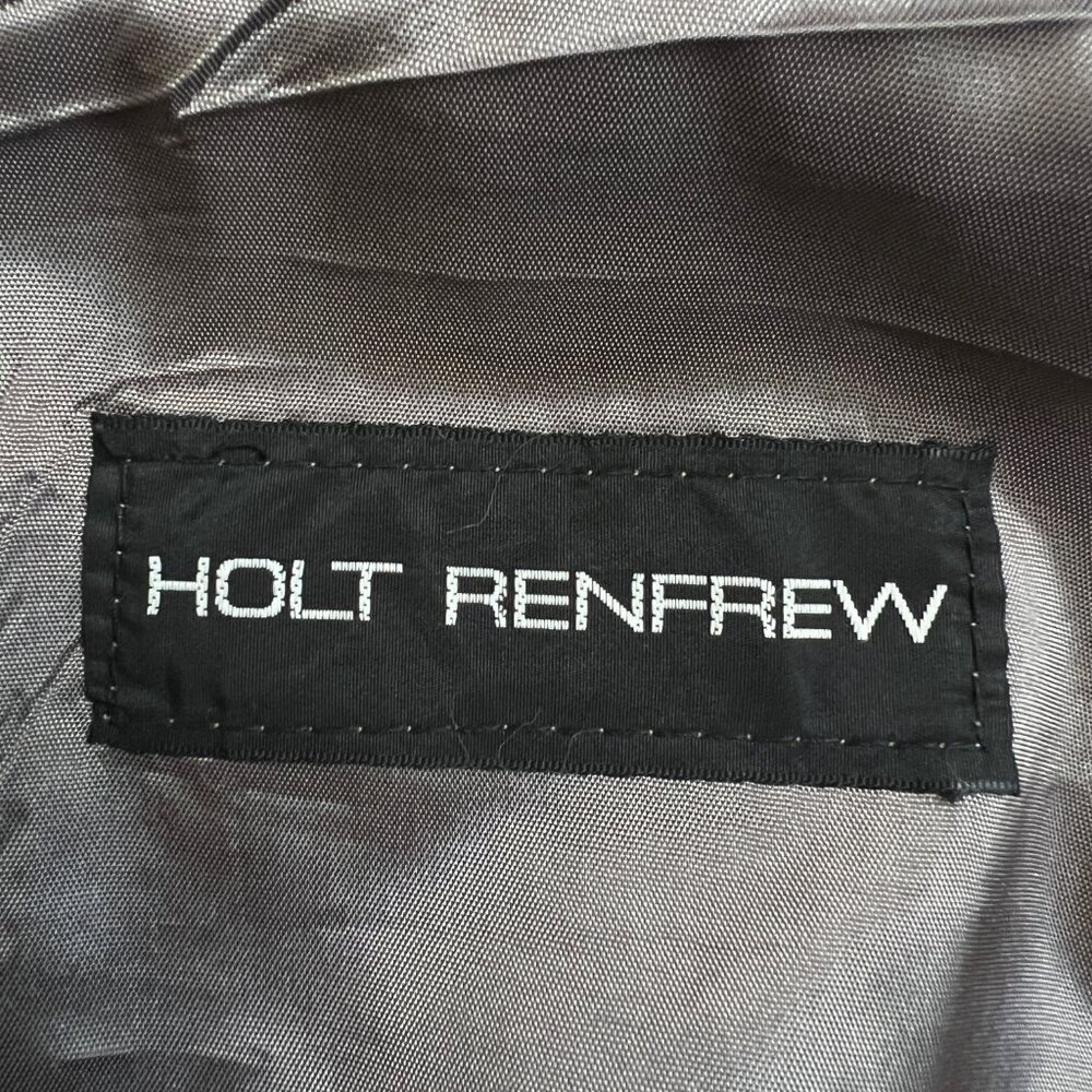 100% Leather Holt Renfrew Trouser Pants Pleated Straight Leg Old Money Luxury - Picture 4 of 7